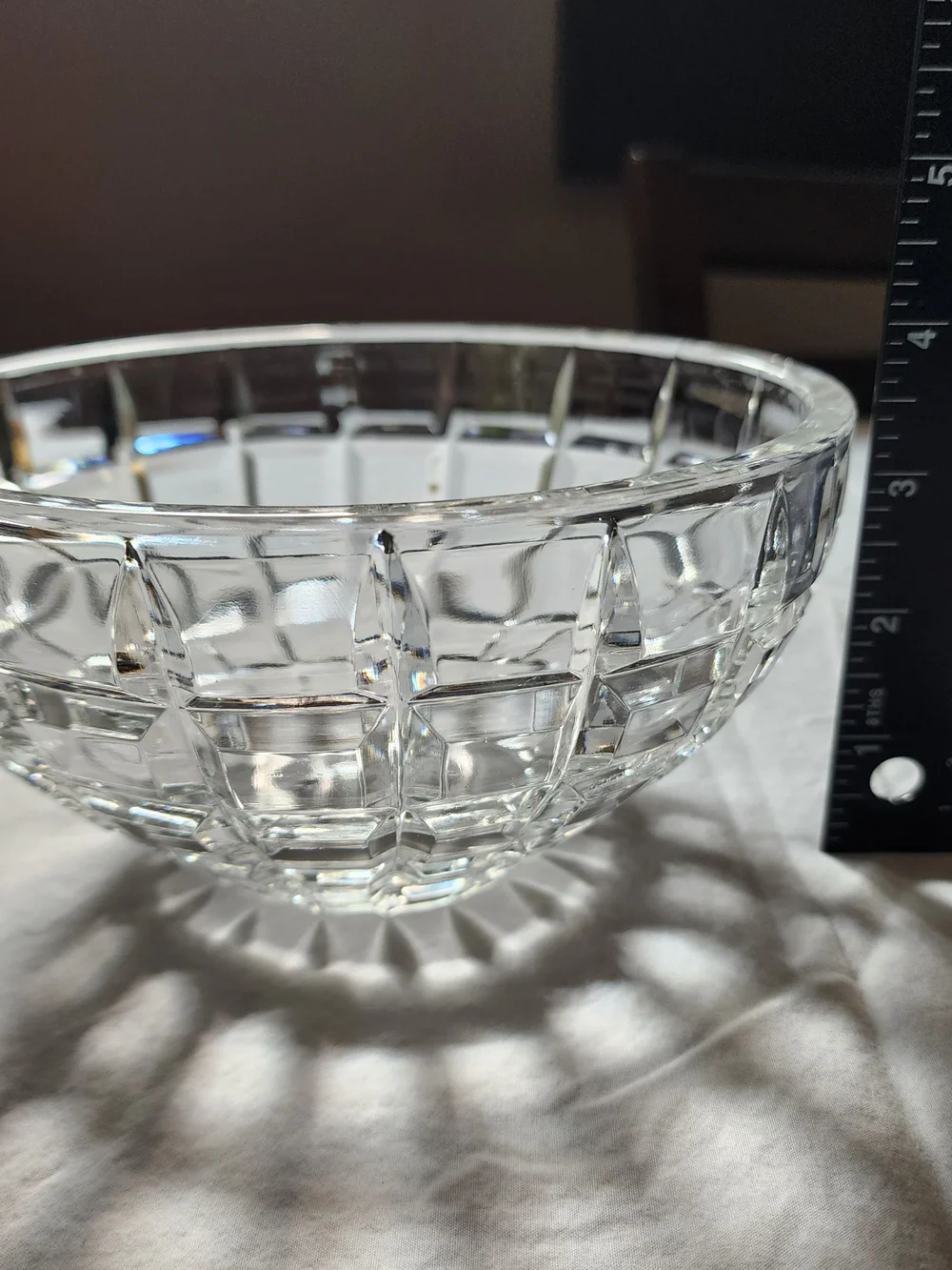 Cut Crystal Glass Serving Bowl - Clear